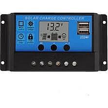 Hightek 12V/24V 10A Solar Şarj Kontrol Cihazı PWM Akü Şarj Regülatörü LCD Ekranlı - Hightek
