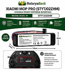 Mi Mijia Robot Vacuum Mop Pro STYTJ02ZHM Uyumlu Batarya 14.4V 3200mAh Li-ion Robot Süpürge Pili - BataryaBank