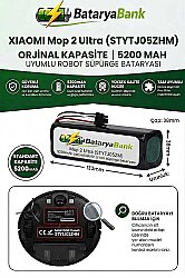 Mi Mop 2 Ultra (STYTJ05ZHM) Uyumlu Robot Süpürge Bataryası 14.4V 5200mAh Li-ion Yedek Pil - BataryaBank