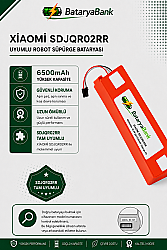 Mi Robot Vacuum SDJQR02RR Uyumlu Robot Süpürge Bataryası 14.4V-14.8V 6500mAh Yüksek Kapasiteli Li-ion Pil - BataryaBank