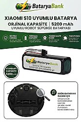 Mi S10 / S10+ Uyumlu Robot Süpürge Bataryası 14.4V 5200mAh Li-ion Orijinal Kapasite Pil - BataryaBank