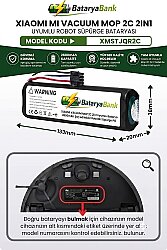 Mi Vacuum Mop 2C 2in1 (XMSTJQR2C) Uyumlu Robot Süpürge Bataryası 14.4V 2600mAh Li-ion Yedek Pil - BataryaBank