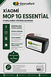 Mi Vacuum Mop G1 2in1 / Essential / MSJTG1 Uyumlu Robot Süpürge Bataryası 2600 mAh - BataryaBank