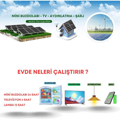 Mini buzdolabı, LED TV, aydınlatma Güneş Enerji Sistemi - 2