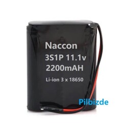 Naccon 11.1v 2200mah 3S1P 18650 Li-ion 3S 10A BMS Devreli Pil Kablolu - Naccon