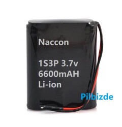 Naccon 3.7v 6600mah 1S3P 18650 Li-ion 1S BMS Devreli Pil Kablolu - Naccon