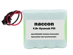 Naccon 4.8V 1100mAh Siyah Soketli Şarjlı Oyuncak Pili AA Kalem Pilli - Naccon