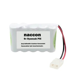 Naccon 6V 1000mAh Tamiya Soketli Şarjlı Oyuncak Pili AA Kalem Pilli - Naccon