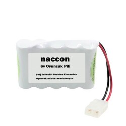 Naccon 6V 1800mAh Tamiya Soketli Şarjlı Oyuncak Pili AA Kalem Pilli - Naccon