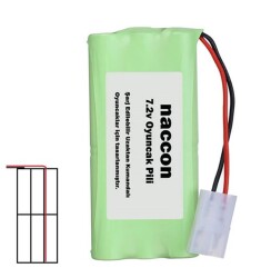 Naccon 7.2V 1000mAh Ucuca Tamiya Soketli Şarjlı Oyuncak Pili 6lı AA Kalem Pilli - 1