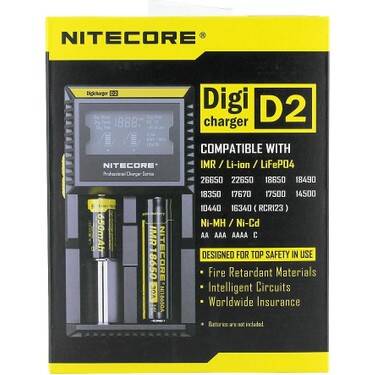 Nitecore D2 Akıllı Pil Şarj Cihazı Li-ion Ni-MH Ni-Cd LCD Ekranlı - 2