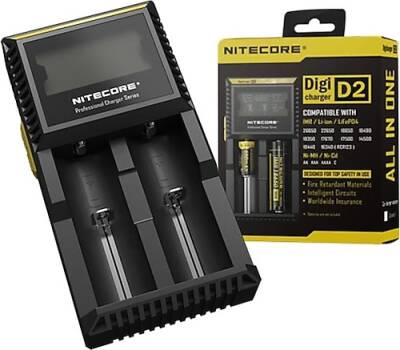 Nitecore D2 Akıllı Pil Şarj Cihazı Li-ion Ni-MH Ni-Cd LCD Ekranlı - 1