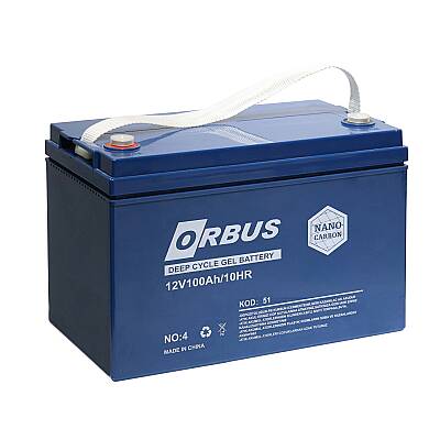 ORBUS 12V 100Ah Derin Deşarjlı Jel Akü | Solar, Karavan ve Marin Aküsü - 1