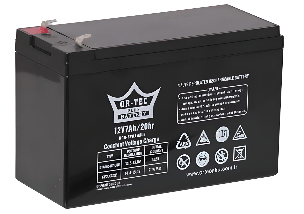 Ortec 12V 7Ah Bakımsız Kuru Tip Akü - 1