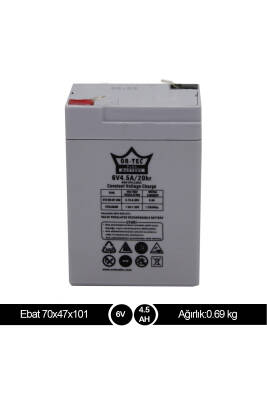 Ortec 6V 4.5A Bakımsız Kuru Akü (Işıldak, Terazi ve Elektronik Kasa Sistemi Aküsü) - 1