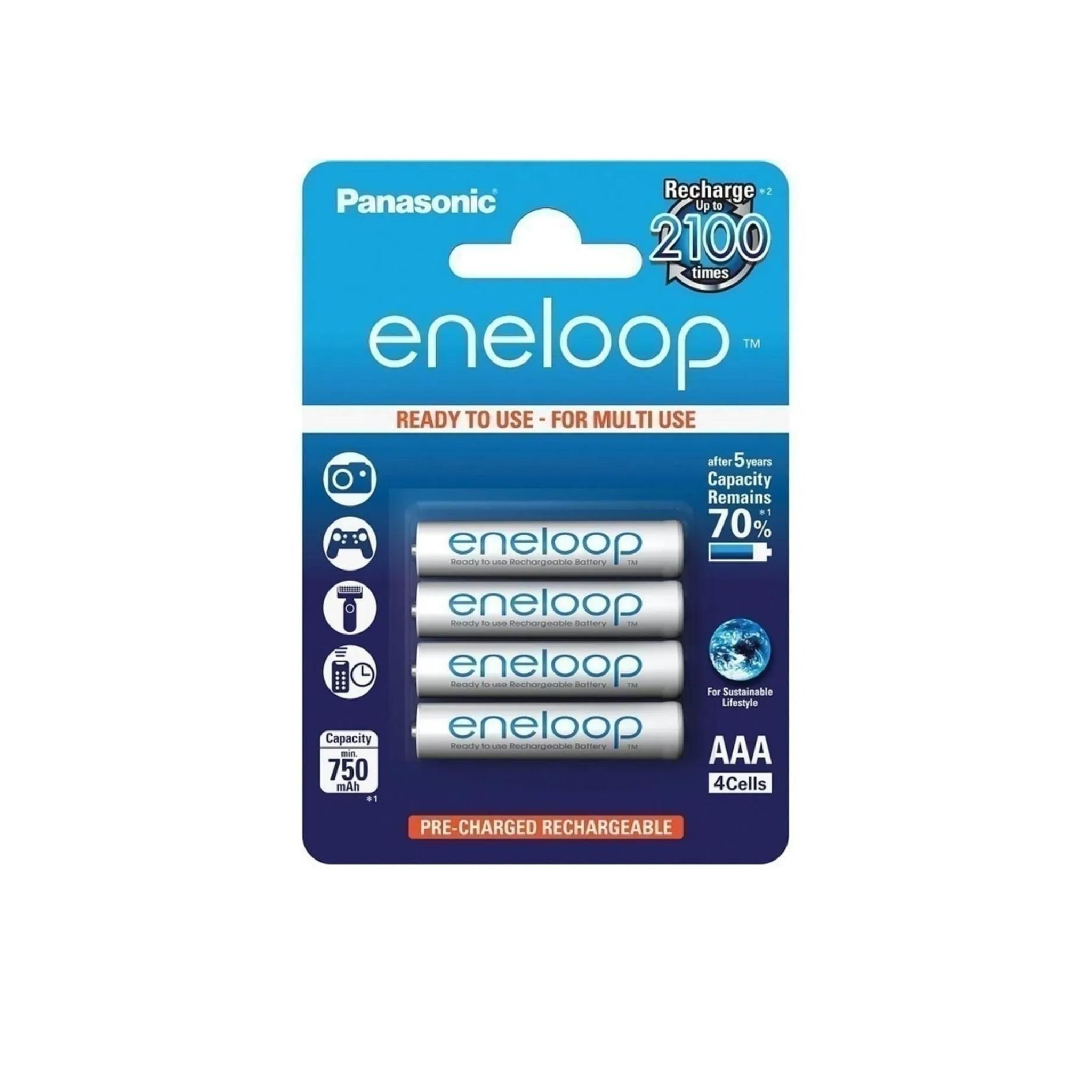 Panasonic Eneloop Bk-4mcce/4be Ince Kalem Pil 1,2 Volt 750 Mah 4'lü - 1