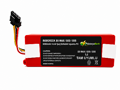 Roborock S5 Max / S50 / S55 Uyumlu Robot Süpürge Bataryası 14.4V 6500mAh Şarj Edilebilir Yedek Pil - 2