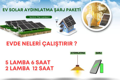 Solar Aydınlatma ve Cep Telefonu Şarj Seti Güneş Enerjili - 2