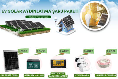 Solar Aydınlatma ve Cep Telefonu Şarj Seti Güneş Enerjili - 3
