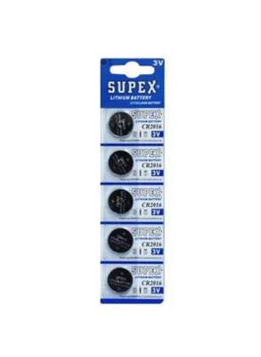 Supex CR2016 3v Lityum Para Pil 5li Blister - 1