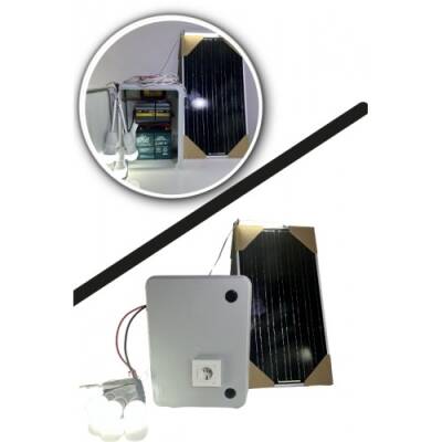 Taşınabilir 12v Buzdolabı+TV+3 Lamba ve Cep Telefonu Şarj Güneş Enerji Sistemi - 3