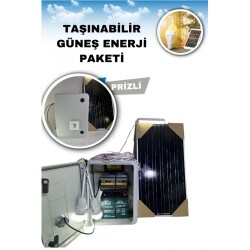 Taşınabilir 12v Buzdolabı+TV+3 Lamba ve Cep Telefonu Şarj Güneş Enerji Sistemi - 5