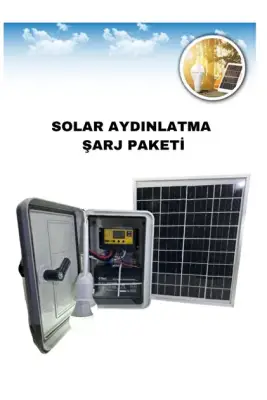 Taşınabilir Solar Sistem ( 3 Adet Lamba Aynı Anda 6 Saat Çalışır. Sınırsız Hızlı Telefon Şarjı ) - 1