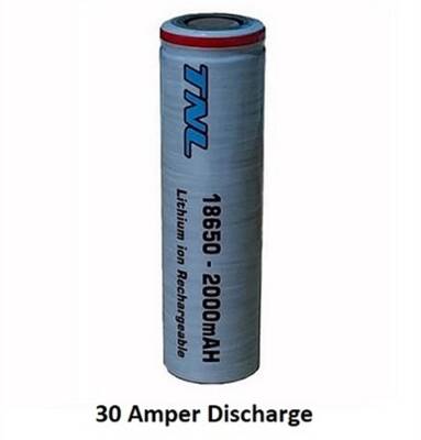 TNL 18650 2000mAH 3.7V 30A Discharge Li-ion Başlıksız Şarjlı Pil - 2
