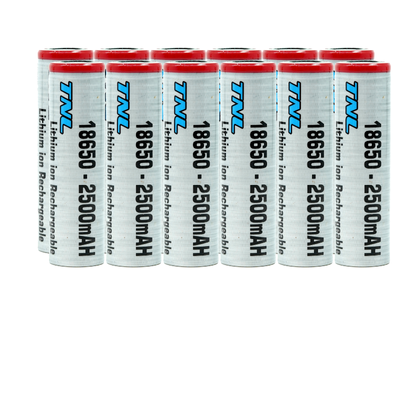 12 Adet TNL ICR18650 3.7V 2500mAh 30A Discharge Şarj Edilebilir Li-ion Pil - 1