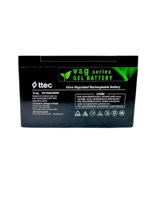 Ttec 6V 12A Jel Akü Bakım Gerektirmeyen Uzun Ömürlü Akü - 1