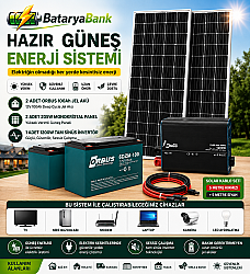 TV Mini Buzdolabı Modem Laptop Kamera ve LED Aydınlatma İçin Hazır Güneş Enerji Sistemi - BataryaBank