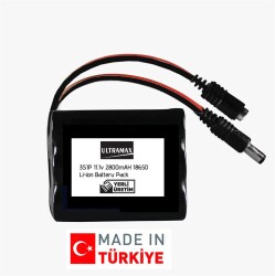 Ultramax 11.1v 2800mAH Li-ion PCBli 3S1P 18650 Şarjlı Pil - BataryaBank