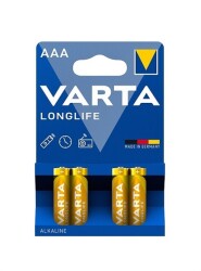 Varta 4103 Longlife Alkalin AAA İnce Kalem Pil 4'lü Paket (Blister) - Varta