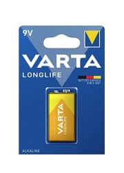 Varta 4122 Longlife Alkalin 9V Pil - 1