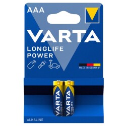 Varta 4903 Longlife Power Alkalin AAA İnce Kalem Pil 2'li Paket (Blister) - Varta
