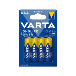 Varta 4903 Longlife Power AAA İnce Kalem Pil 8'li Paket (Blister) - Varta