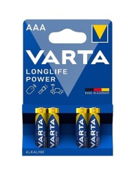 Varta 4903 Longlife Power Alkalin AAA İnce Kalem Pil 4'lü Paket (Blister) - Varta
