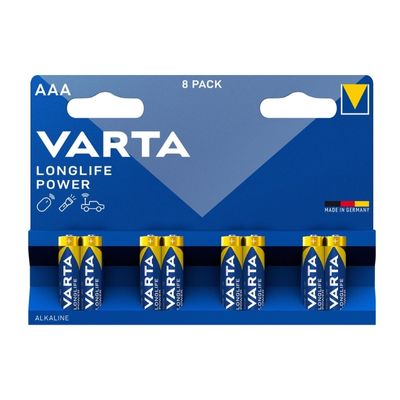 Varta Longlife Power Alkalin AAA 8'li İnce Pil - 1