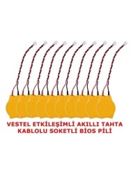 Vestel Faz 1-2 Akıllı Tahta CR2032 Kablolu Soketli Bios Pili 10'lu - BataryaBank