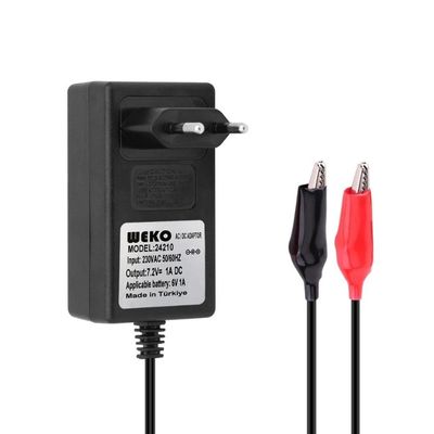 Weko 7.2 Volt - 1 Amper Krokodil Uçlu Priz Tipi Yerli Üretim Akü Şarj Adaptörü - 1