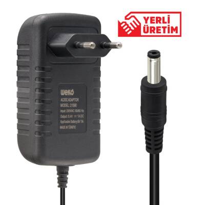 Weko 8.4 Volt - 1 Amper 5.5x2.5 Uçlu + Krokodil Aparatlı Yerli Üretim Akü Şarj Cihazı - 1