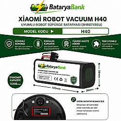 Xiaomi Robot Vacuum H40 Uyumlu Robot Süpürge Bataryası 5200mAh (BHR07XBEU) - BataryaBank