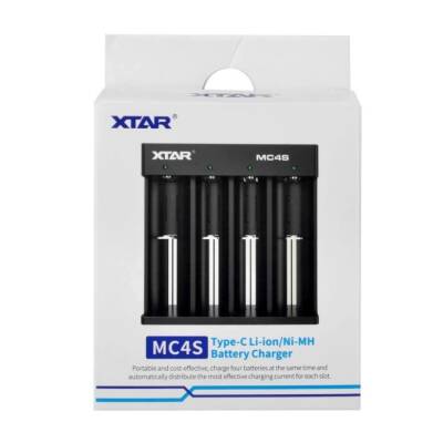 XTAR MC4S Pil Şarj Aleti 4 Slot 18650 21700 Li-ion Akıllı Hızlı Şarj Cihazı USB-C - 1