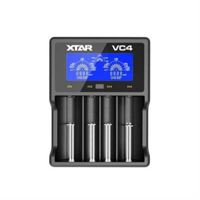 XTAR VC4 LCD Ekranlı Pil Şarj Aleti 4'lü 18650 26650 Li-ion Ni-MH Akıllı Şarj Cihazı - 1