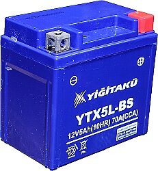Yiğit Akü YTX5L-BS (MF) 12V 5Ah MT Serisi Yatık Motosiklet Aküsü | Bakımsız AGM Akü - Yiğit