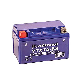 Yiğit Akü YTX7A-BS (MF) 12V 7Ah MT Serisi Yatık Motosiklet Aküsü - 2